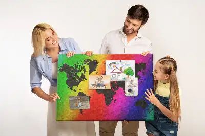 Bedruckte Korkplatte Weltkarte fürs Büro