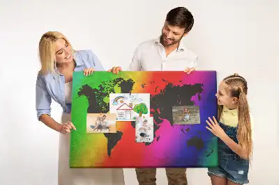 Bedruckte Korkplatte Weltkarte fürs Büro