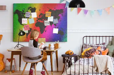 Bedruckte Korkplatte Weltkarte fürs Büro