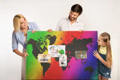 Bedruckte Korkplatte Weltkarte fürs Büro