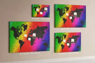 Bedruckte Korkplatte Weltkarte fürs Büro