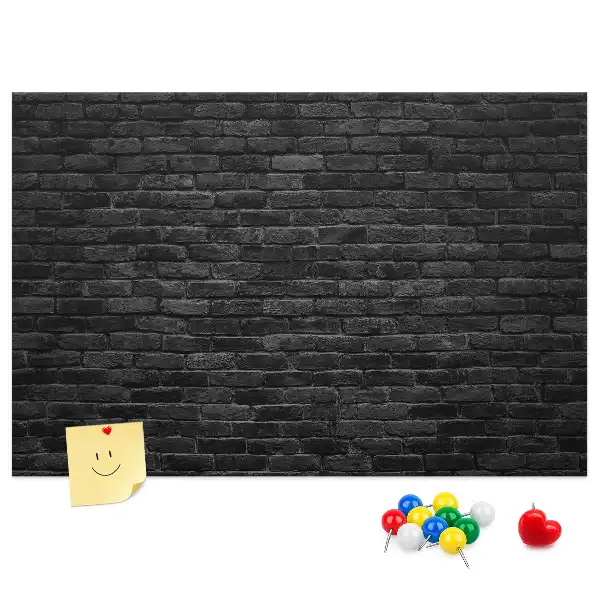 Korktafel mit Motiv Dunkle Ziegelwand