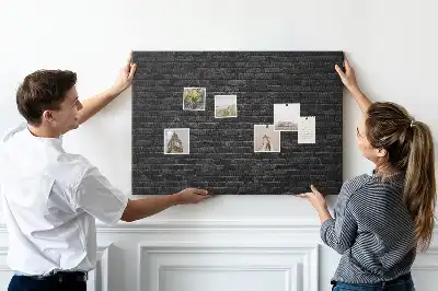Korktafel mit Motiv Dunkle Ziegelwand