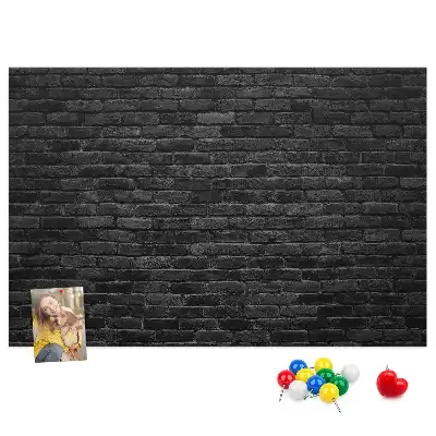 Korktafel mit Motiv Dunkle Ziegelwand