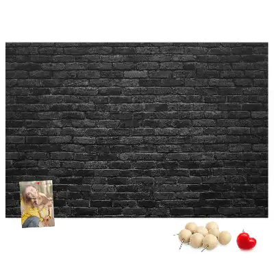 Korktafel mit Motiv Dunkle Ziegelwand