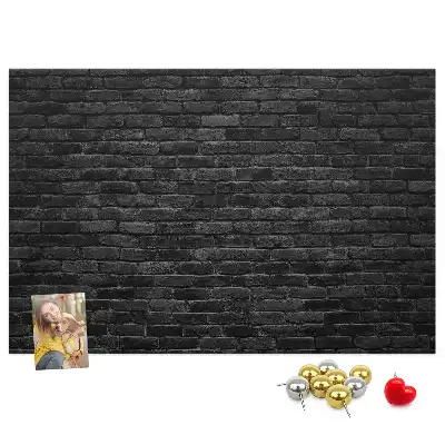 Korktafel mit Motiv Dunkle Ziegelwand