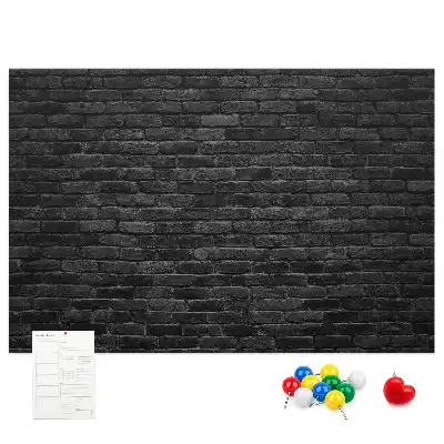 Korktafel mit Motiv Dunkle Ziegelwand