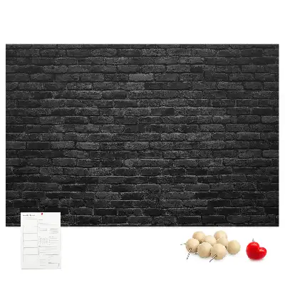 Korktafel mit Motiv Dunkle Ziegelwand