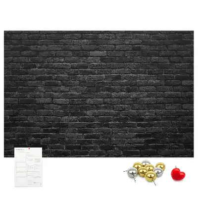 Korktafel mit Motiv Dunkle Ziegelwand