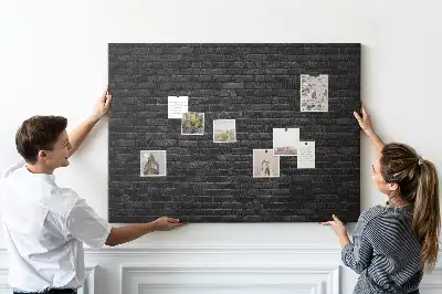 Korktafel mit Motiv Dunkle Ziegelwand