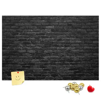 Korktafel mit Motiv Dunkle Ziegelwand