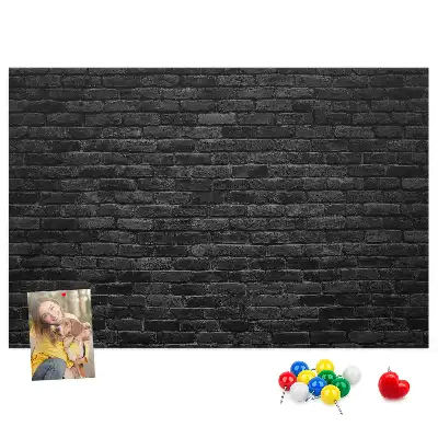 Korktafel mit Motiv Dunkle Ziegelwand