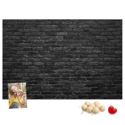 Korktafel mit Motiv Dunkle Ziegelwand