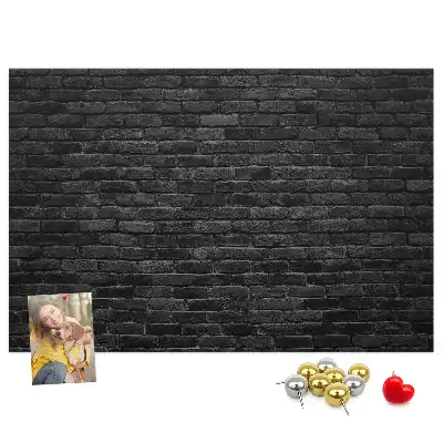 Korktafel mit Motiv Dunkle Ziegelwand