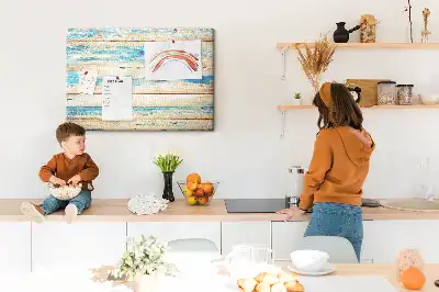 Korktafel mit Motiv Zerkratztes Holz