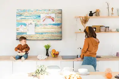 Korktafel mit Motiv Zerkratztes Holz