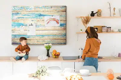 Korktafel mit Motiv Zerkratztes Holz