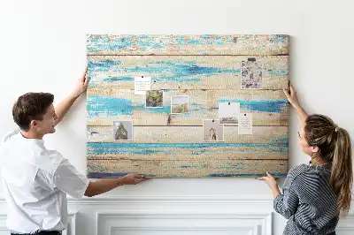 Korktafel mit Motiv Zerkratztes Holz