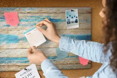 Korktafel mit Motiv Zerkratztes Holz
