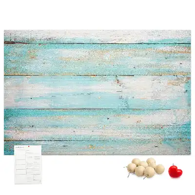 Bedruckte Korkplatte mit blauem Bretter-Motiv