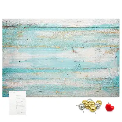 Bedruckte Korkplatte mit blauem Bretter-Motiv