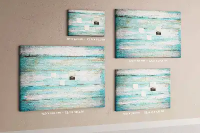 Bedruckte Korkplatte mit blauem Bretter-Motiv