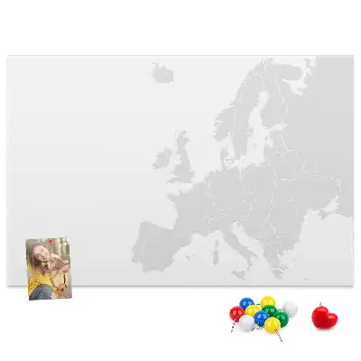 Pinnwand mit Einteilung des europäischen Kontinents