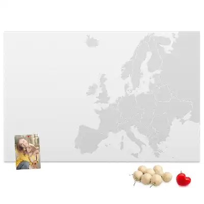 Pinnwand mit Einteilung des europäischen Kontinents