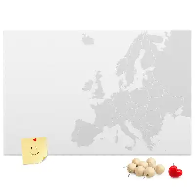 Pinnwand mit Einteilung des europäischen Kontinents