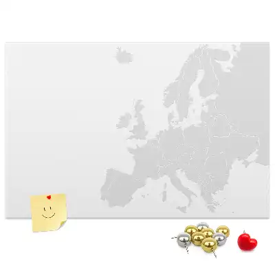 Pinnwand mit Einteilung des europäischen Kontinents