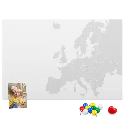 Pinnwand mit Einteilung des europäischen Kontinents
