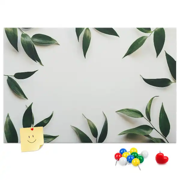 Bedruckte Korkplatte mit Blättermotiv