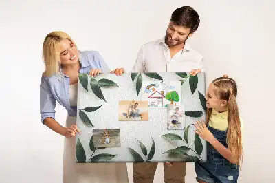 Bedruckte Korkplatte mit Blättermotiv