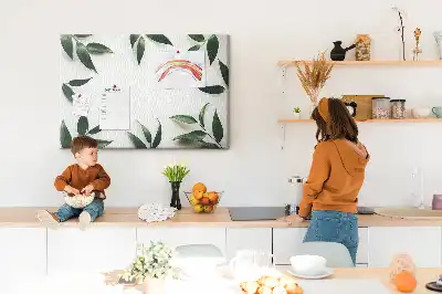 Bedruckte Korkplatte mit Blättermotiv