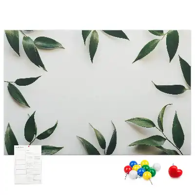 Bedruckte Korkplatte mit Blättermotiv