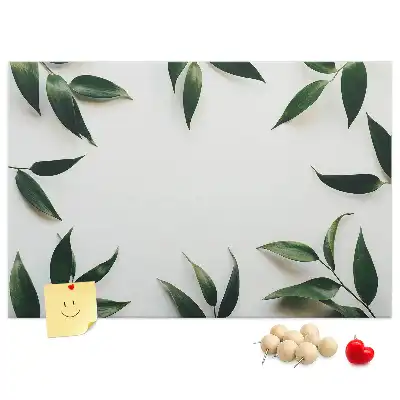 Bedruckte Korkplatte mit Blättermotiv