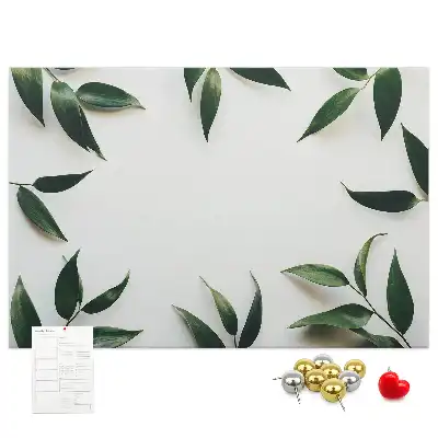 Bedruckte Korkplatte mit Blättermotiv