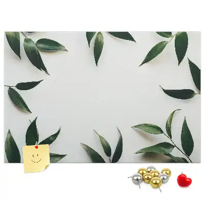 Bedruckte Korkplatte mit Blättermotiv