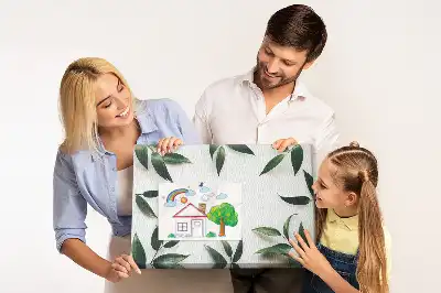 Bedruckte Korkplatte mit Blättermotiv
