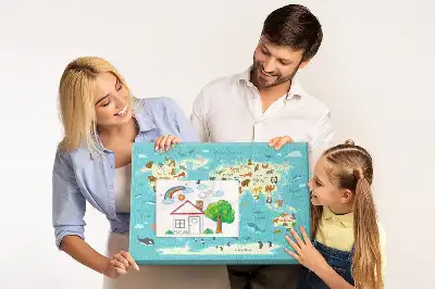 Kork Pinnwand Illustrierte Karte mit Fauna