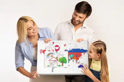 Bedruckte Korkplatte Karte der Nationalflaggen