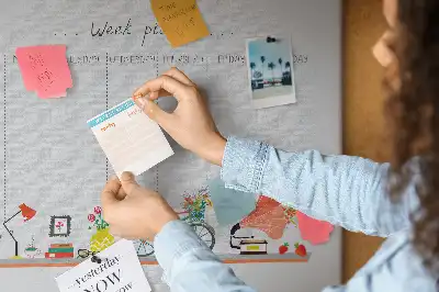Bilder-Korktafel Wochenkalender für die Wand