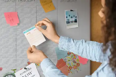 Bilder-Korktafel Wochenkalender für die Wand