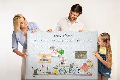 Bilder-Korktafel Wochenkalender für die Wand