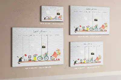 Bilder-Korktafel Wochenkalender für die Wand