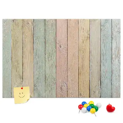 Bedruckte Korkplatte Bunte Bretter