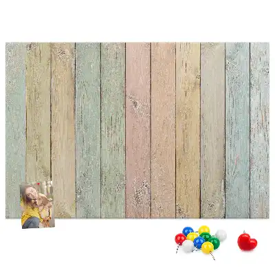 Bedruckte Korkplatte Bunte Bretter