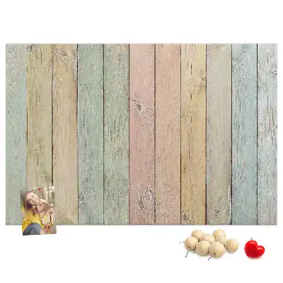 Bedruckte Korkplatte Bunte Bretter
