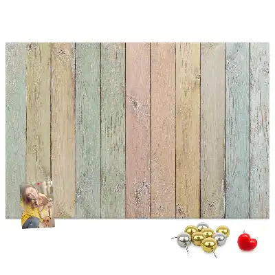 Bedruckte Korkplatte Bunte Bretter