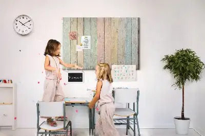 Bedruckte Korkplatte Bunte Bretter